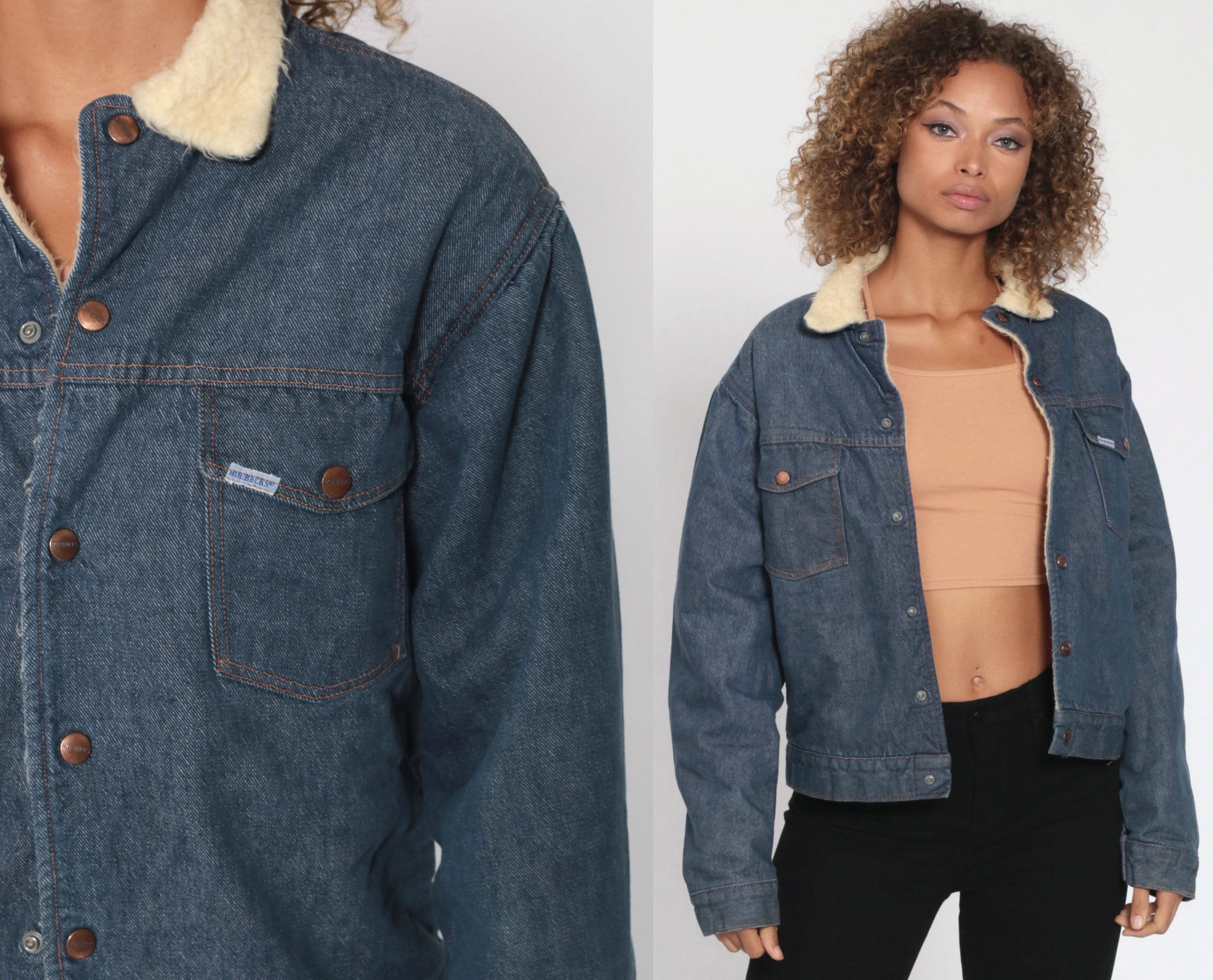 70s Denim Shearling Jacket ROEBUCKS Sherpa Lined Jean Jacket Jean Jacket Dark Blue Coat Sherpa Collar 1970s Vintage Fleece Small xs 70s Denim Shearling Jacket ROEBUCKS Sherpa Lined Jean Jacket Jean Jacket Dark Blue Coat Sherpa Collar 1970s Vintage Fleece Small xs