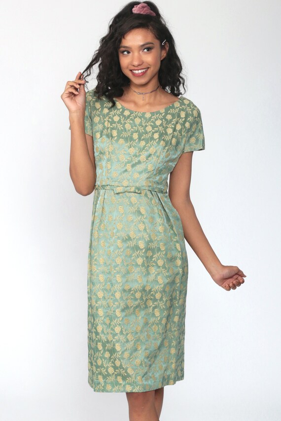 slim fit dress slacks It Was All A Dream Emerald Green Brocade Strapless Midi Dress – Shop the  Mint main image 1