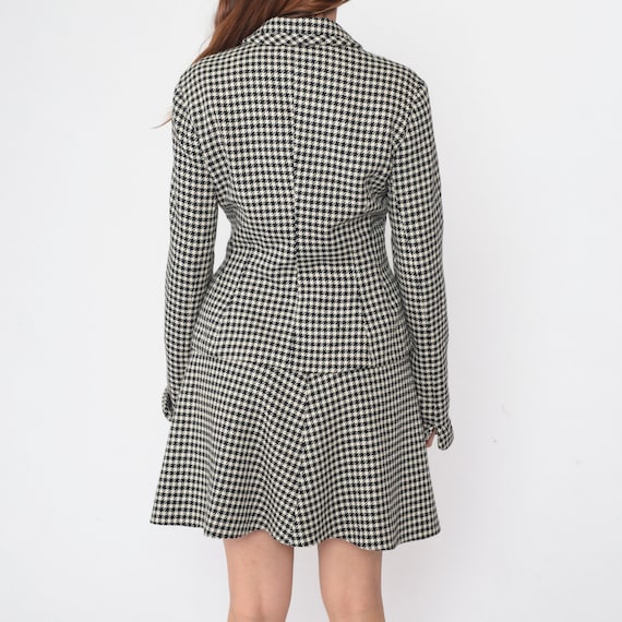 90s Houndtooth Skirt Suit Two Piece Set With Jack… - image 6