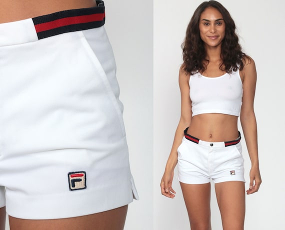 Fila Shorts White Tennis Shorts 80s Retro Preppy