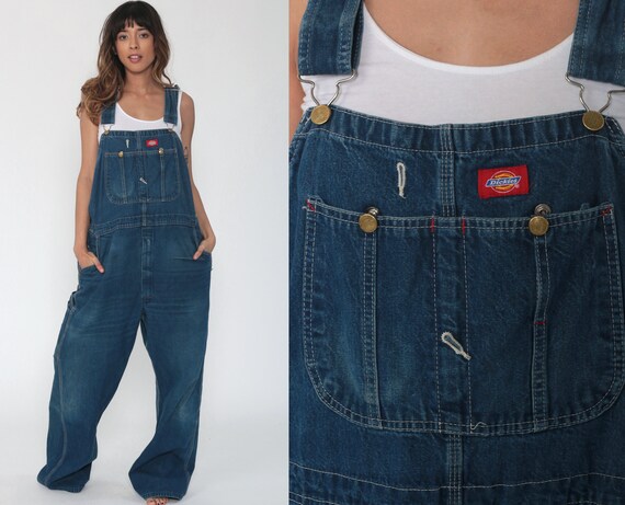 90s Dickies Overalls -- 44 Denim Bib Overalls Bagg