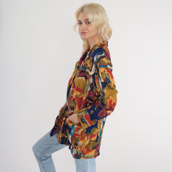 Camel Jacket 90s Statement Blazer Abstract Morocc… - image 4