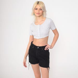Vintage Black Levi&#39;s Shorts 90s Levis 912 Denim Cutoffs High Waisted Rise Jean Shorts Cut Off Retro Basic 550s Summer 1990s Small 28