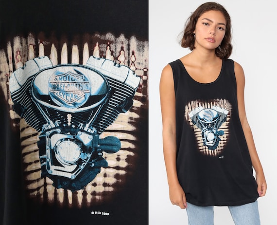 Harley Davidson Tank Top 90s Biker Shirt Cancun Mexico Shirt 1990s Motorcycle Vintage Distressed Extra Large xl l