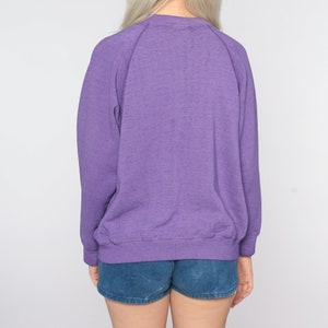 80s Sweatshirt Purple Crewneck Sweatshirt Raglan Sleeve Plain Long Sleeve Shirt Slouchy 1980s Vintage Sweat Shirt Blank Extra Large xl l image 6