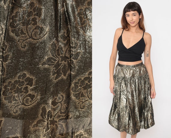 Gold skirt 90s top