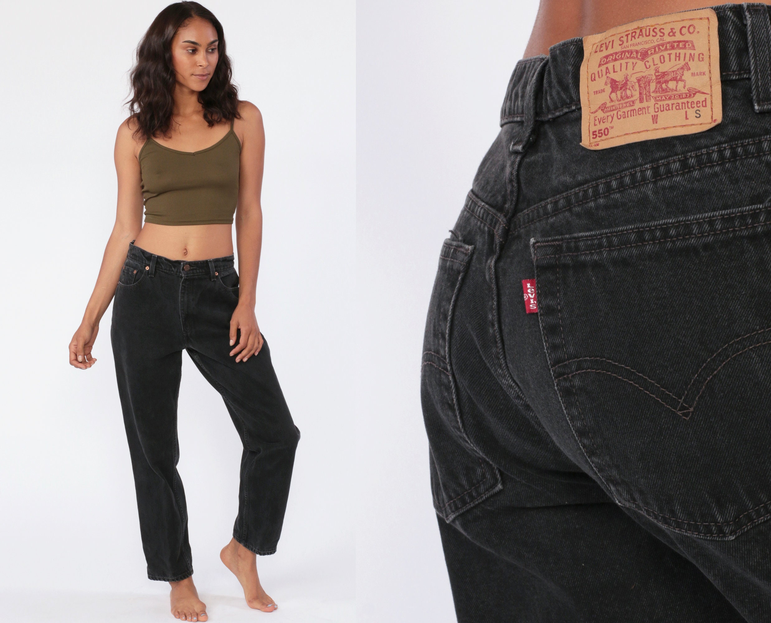 black vintage mom jeans