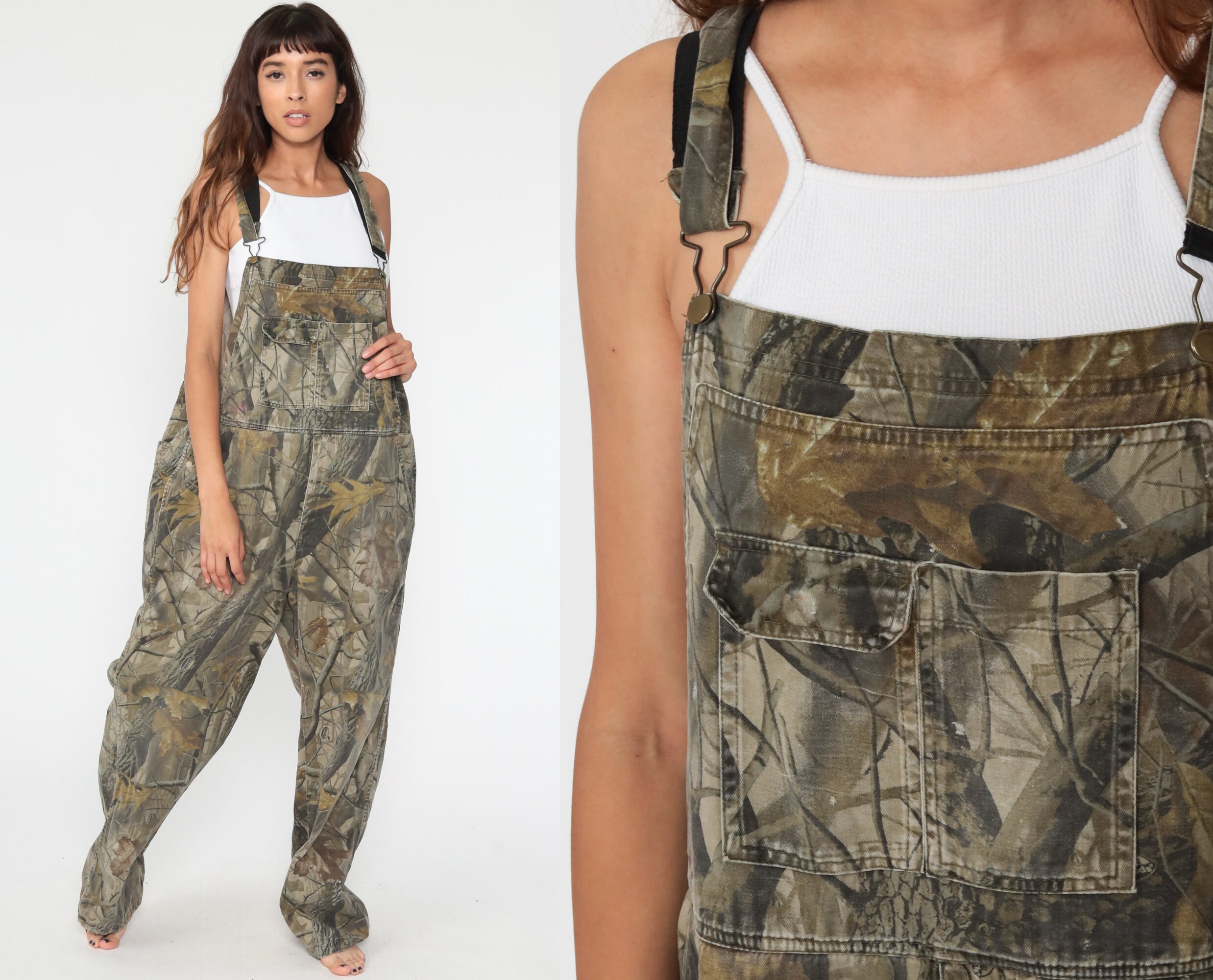 Realtree Camouflage Overalls 90s Pants 