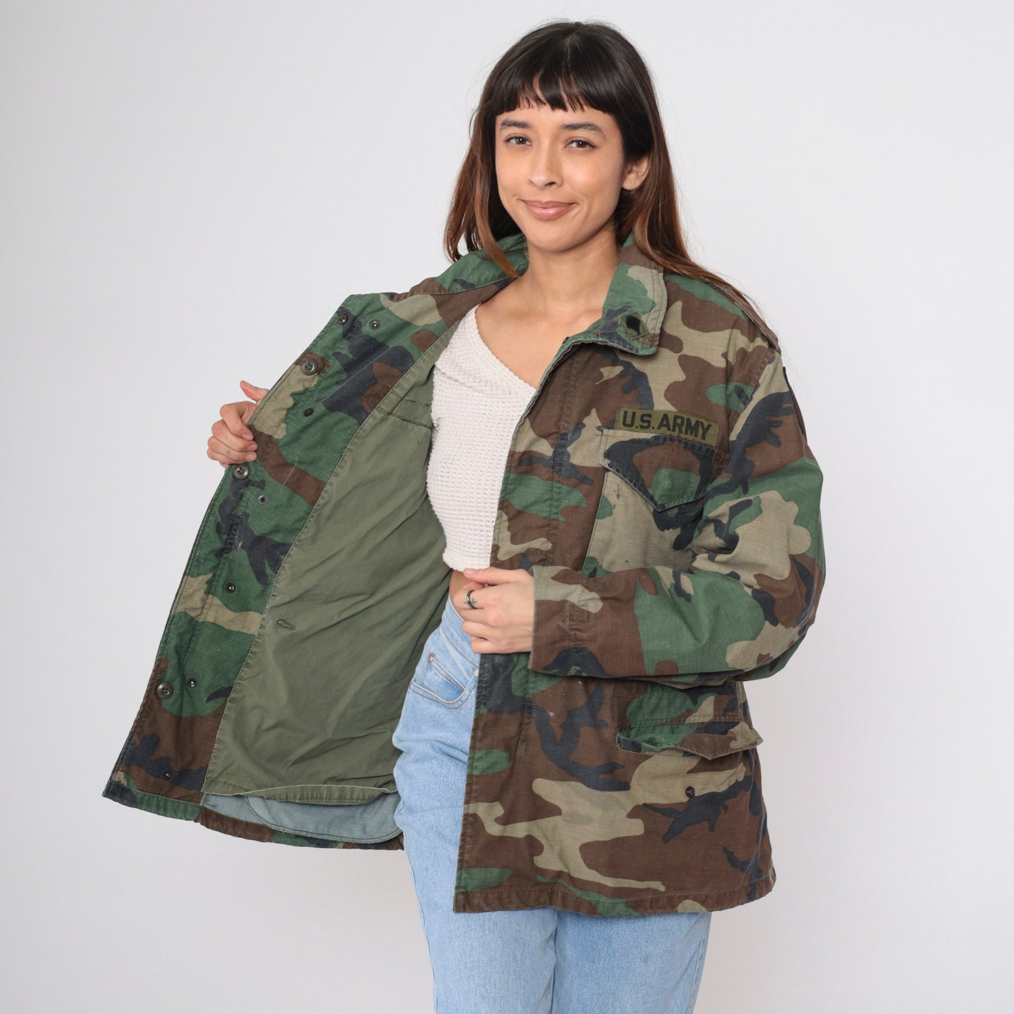 US Army Jacket Camo Jacket 90s Camouflage Military Uniform US Army Jacket Camo Jacket 90s Camouflage Military Uniform