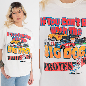 Troy Rouse Memorial Shirt 90s Nascar T-Shirt 1997 Politically Correct Graphic Tee Pink Panther Racing TShirt Racecar Vintage 1990s Large L