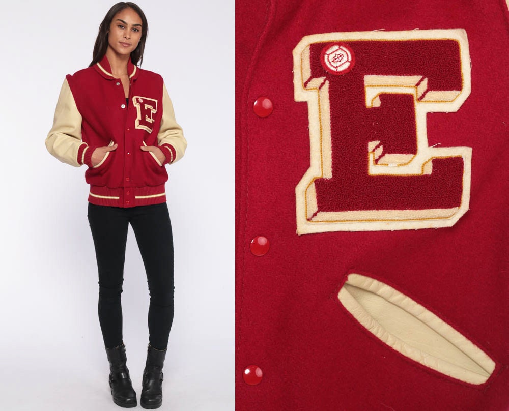 coach varsity jacket womens red