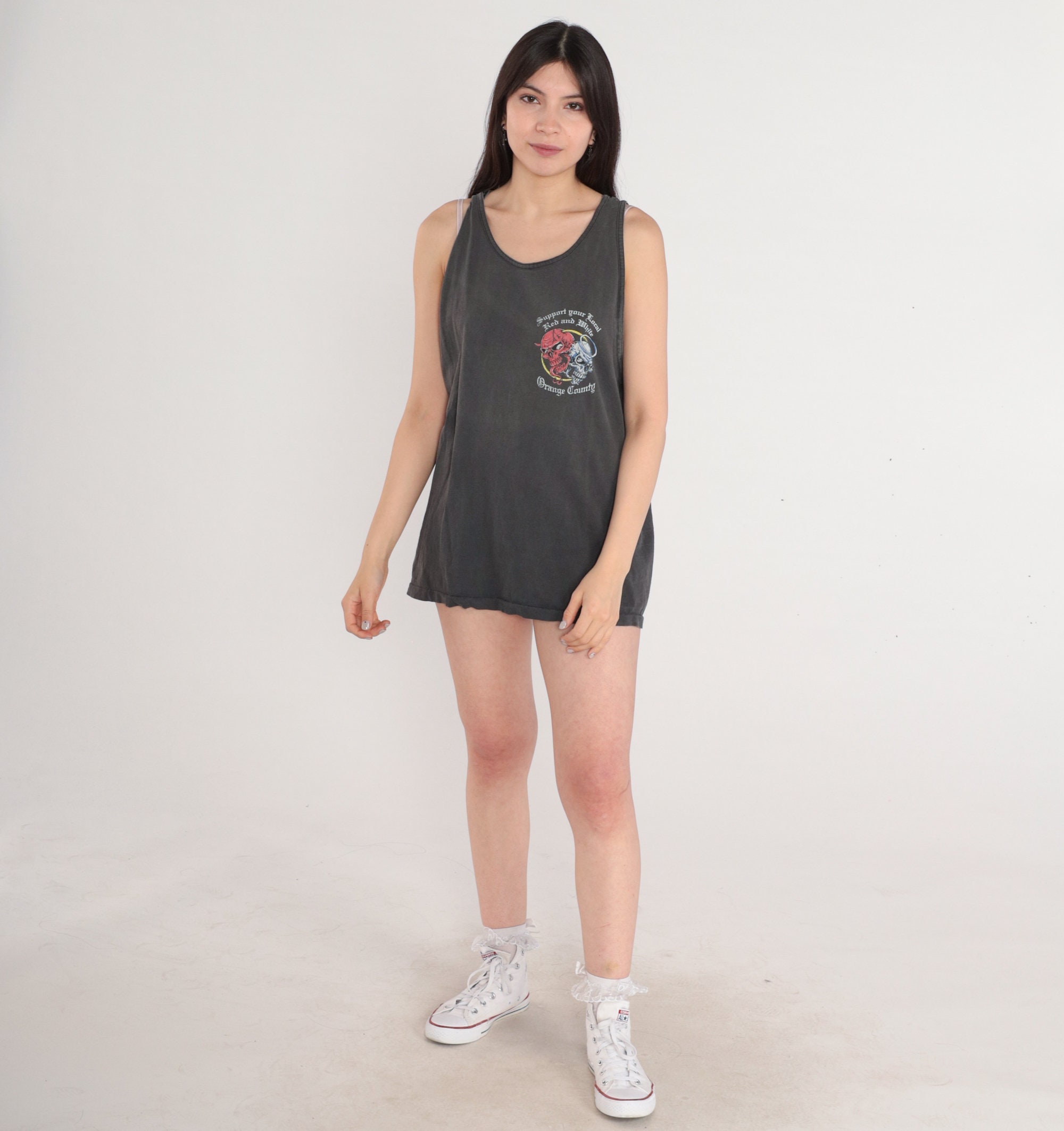 Hells Angels Shirt 90s Orange County Biker Tank Top Support Your 