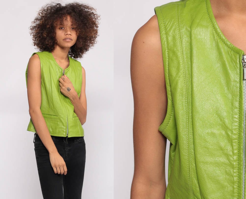 lime green vest top womens