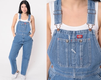 Dickies Overalls Y2K Utility Hammer Loop Blue Denim Bib Overall Pants Dungarees Workwear Jean Carpenter Retro Vintage 00s Extra Small xs