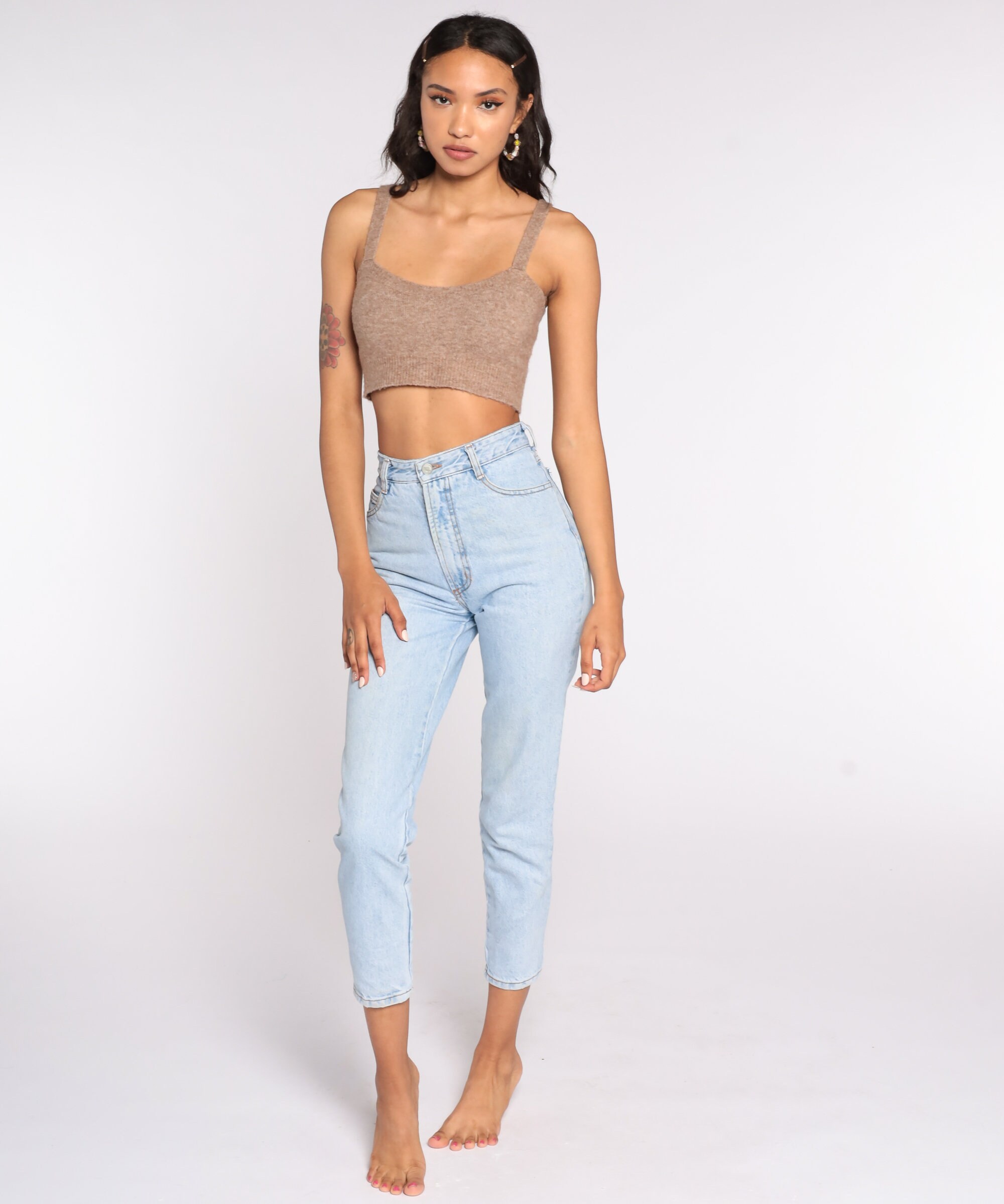 90s BONGO Jeans 24 Mom Skinny Jeans High Waisted Jeans 80s Denim