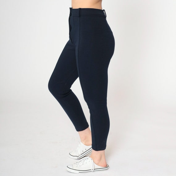 90s Black Bebe Trousers Tight Wool Blend Skinny High Waisted Pants Legging Pants Y2K Tapered High Waist Slacks 1990s Vintage Retro Small