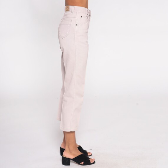 Light Pink Straight Leg Jeans 90s Ankle Jeans Cre… - image 5