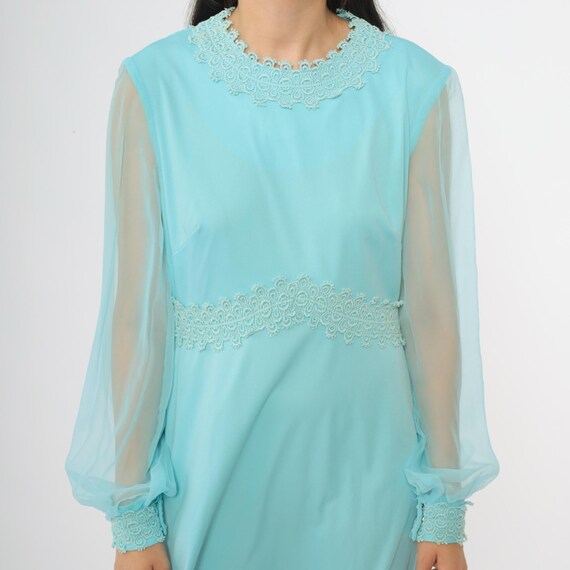 sheer turquoise dress Bubble Detail Maxi Dress Turquoise