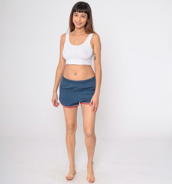 80s Catalina Swim Trunks Dark Blue Ringer Bathing Suit Shorts Vintage 1980s Swimsuit Vintage Retro Medium 34