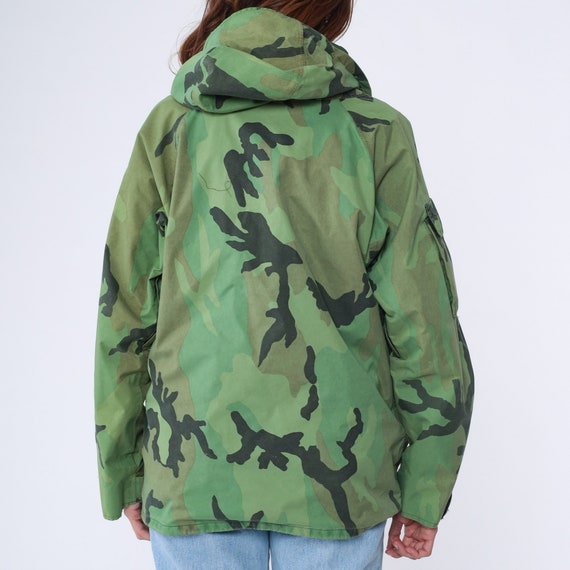 Hooded Camouflage Jacket 80s Army Windbreaker Jac… - image 6