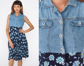 ジャケット・アウター FIORE PRINT DENIM DRESS FIORE PRINT DENIM DRESS