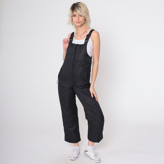 Black Ski Pants Snowsuit Ski Suit 90s Overalls Ski Pants Snow Suspender Hippie Vintage Retro Jumpsuit 1990s Athletech Youth Large