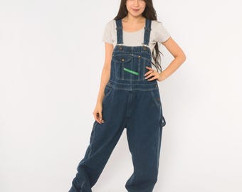 Peto vaquero azul de algodón estilo Y2K, pantalones anchos de carpintero, ropa de trabajo, mono utilitario, grunge unisex, talla M