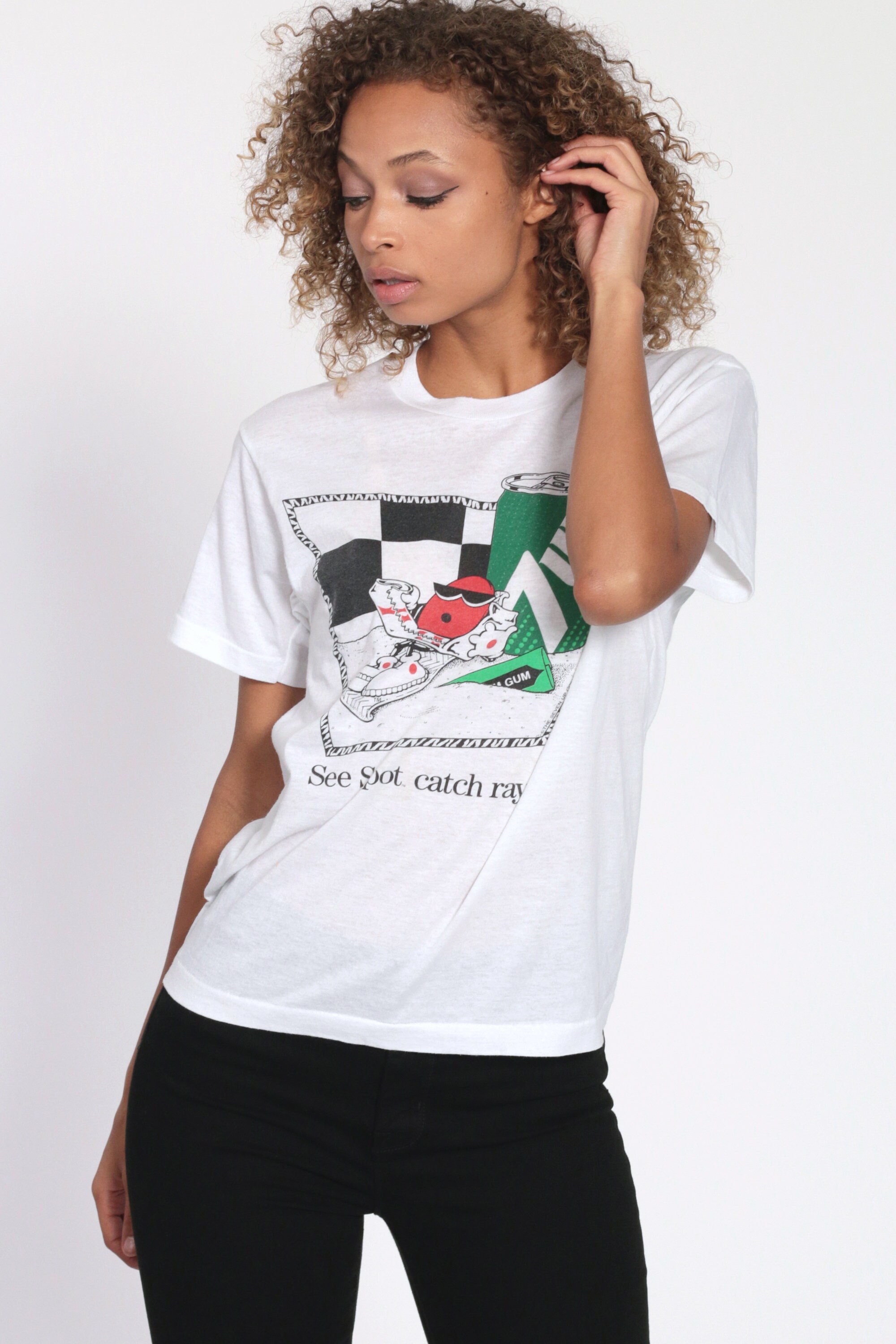 7 Up T Shirt Soda Shirt Vintage 80s Soda Pop Graphic Tshirt 90s Retro Tee White Top Cotton