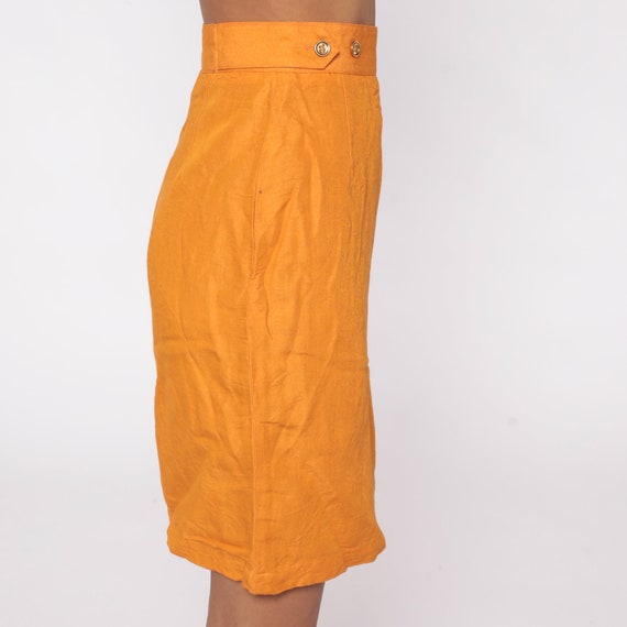 80s Pencil Skirt Orange Silk Skirt 1980s Vintage … - image 5