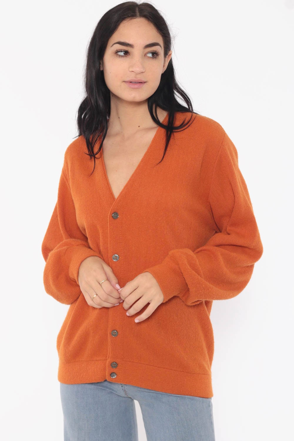 burnt orange duster cardigan