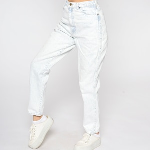 Acid Wash Jeans 90s Gitano Jeans Mom Jeans Blue White Denim High Waist 80s Tapered High Waisted Denim Pants Skinny Vintage Small 28 Tall