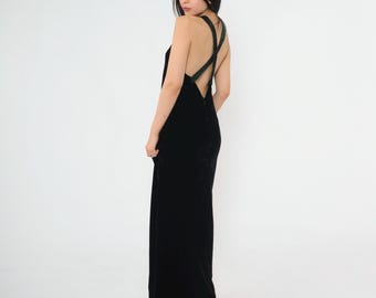 Vintage Ralph Lauren Collection Gown 90s Black Velvet