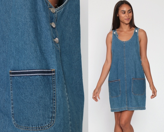 Blue denim jumper dress Clearance