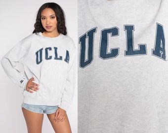 UCLA Sweatshirt 90s University Shirt Grey Graphic LOS ANGELES California College Sweater 1990s Vintage Jansport Medium