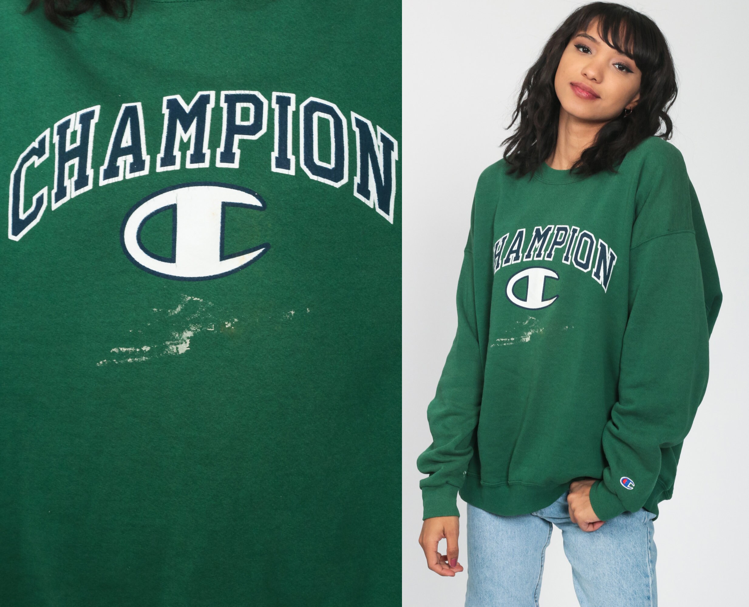 champion green crewneck sweatshirt