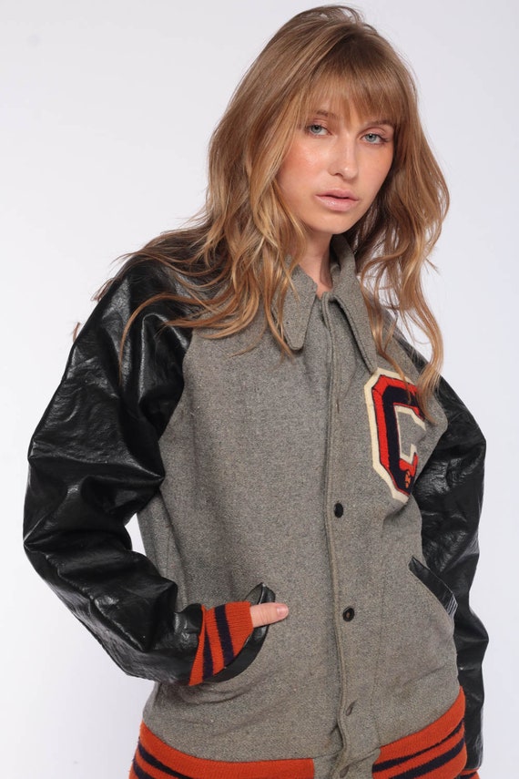 Grey Letterman Jacket Varsity Jacket WOOL Jacket … - image 2