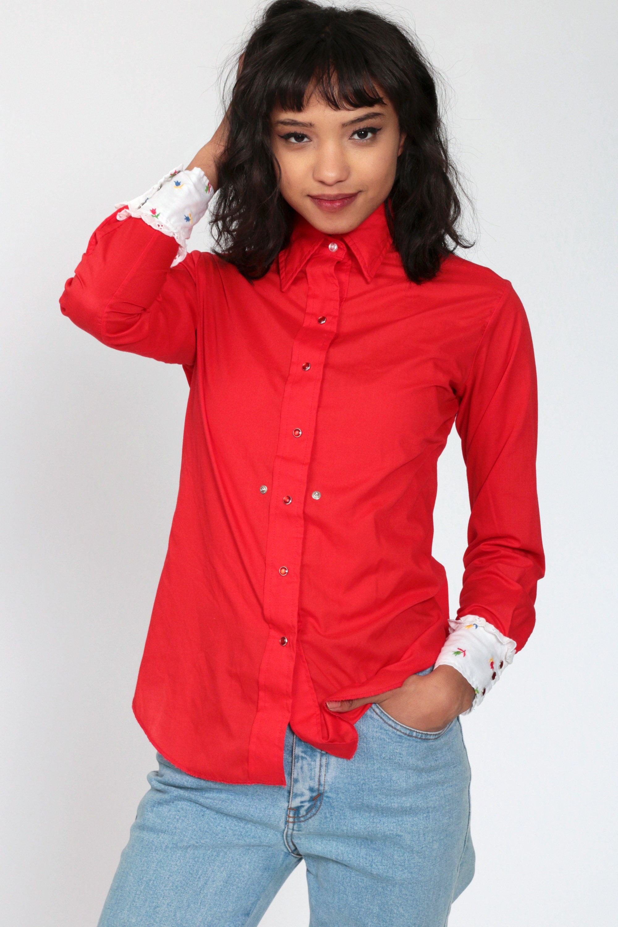 mens white pearl snap shirts