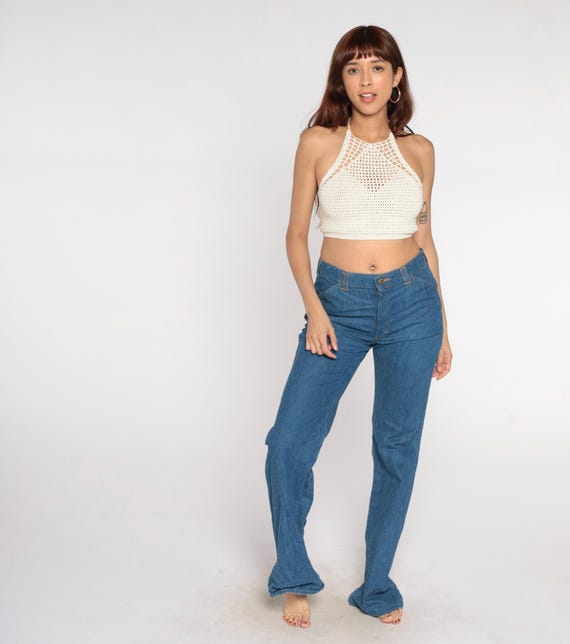 80s Lee Jeans Blue Denim Straight Leg High Rise Waist Vintage Pants Medium Wash Casual Streetwear Long Inseam Classic Fit Minimalist Medium