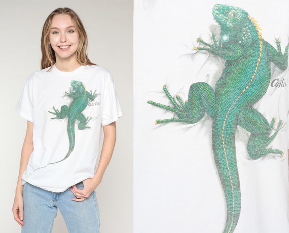 Costa Rica T-shirt Y2K Iguana Lizard Tropical Graphic Tee - Etsy