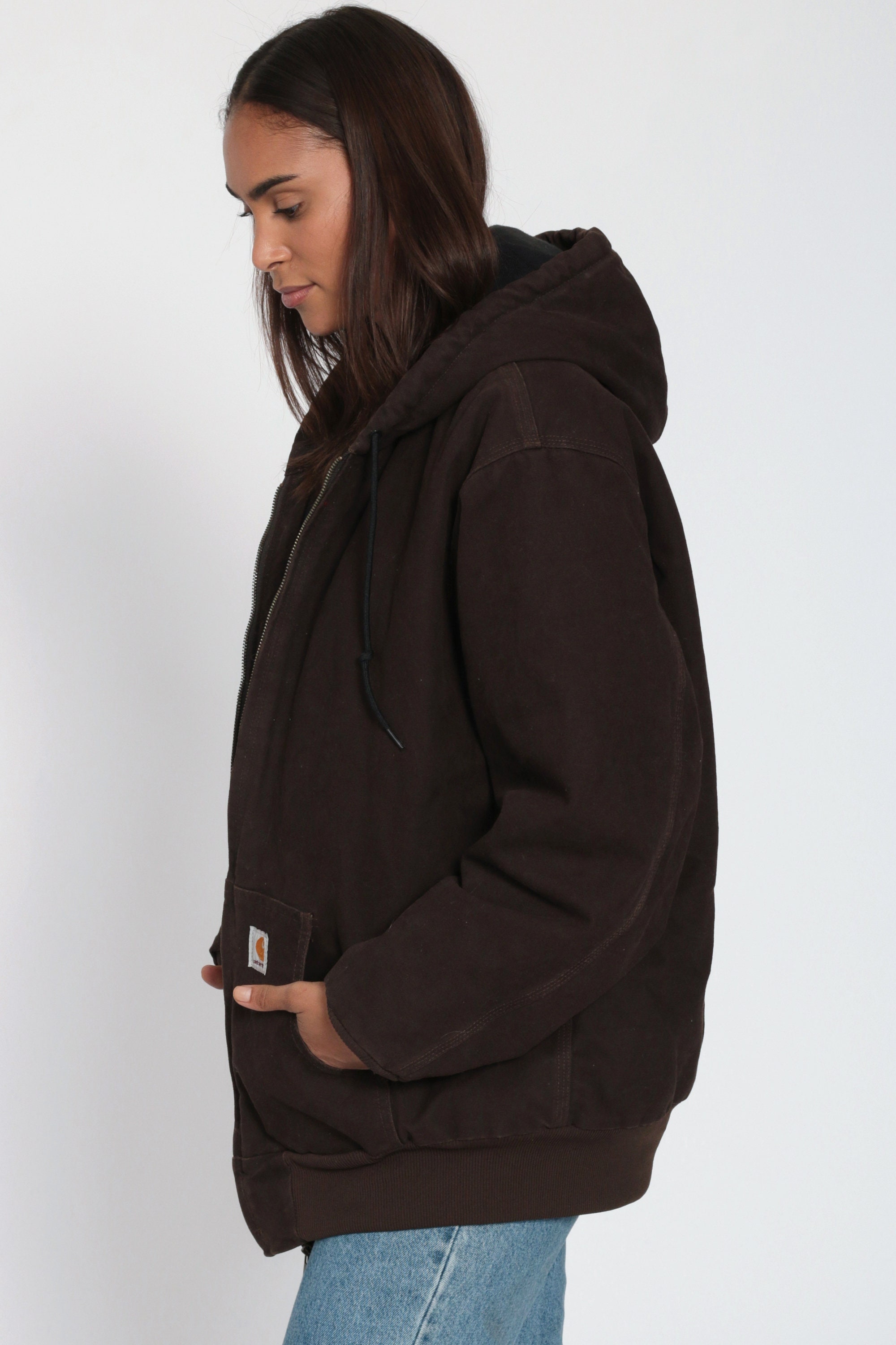 dark brown carhartt hoodie