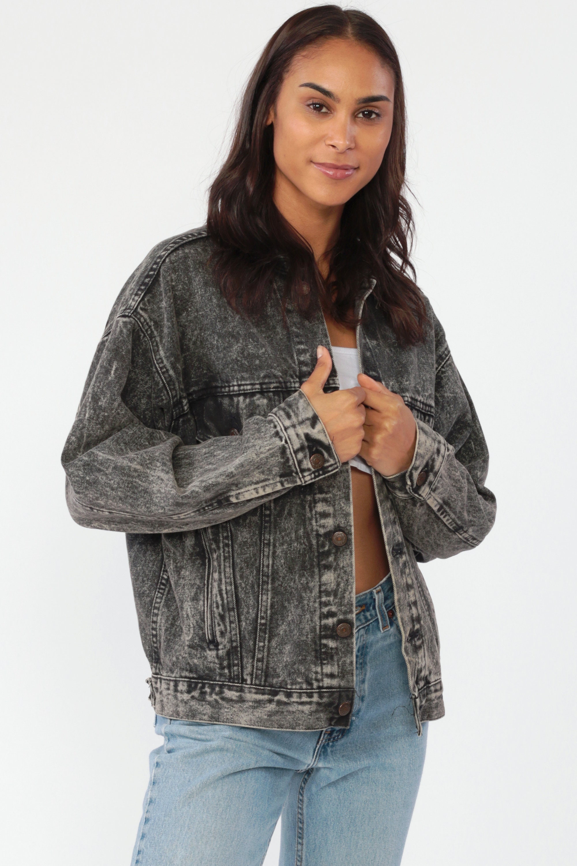 black levis denim jacket with fur