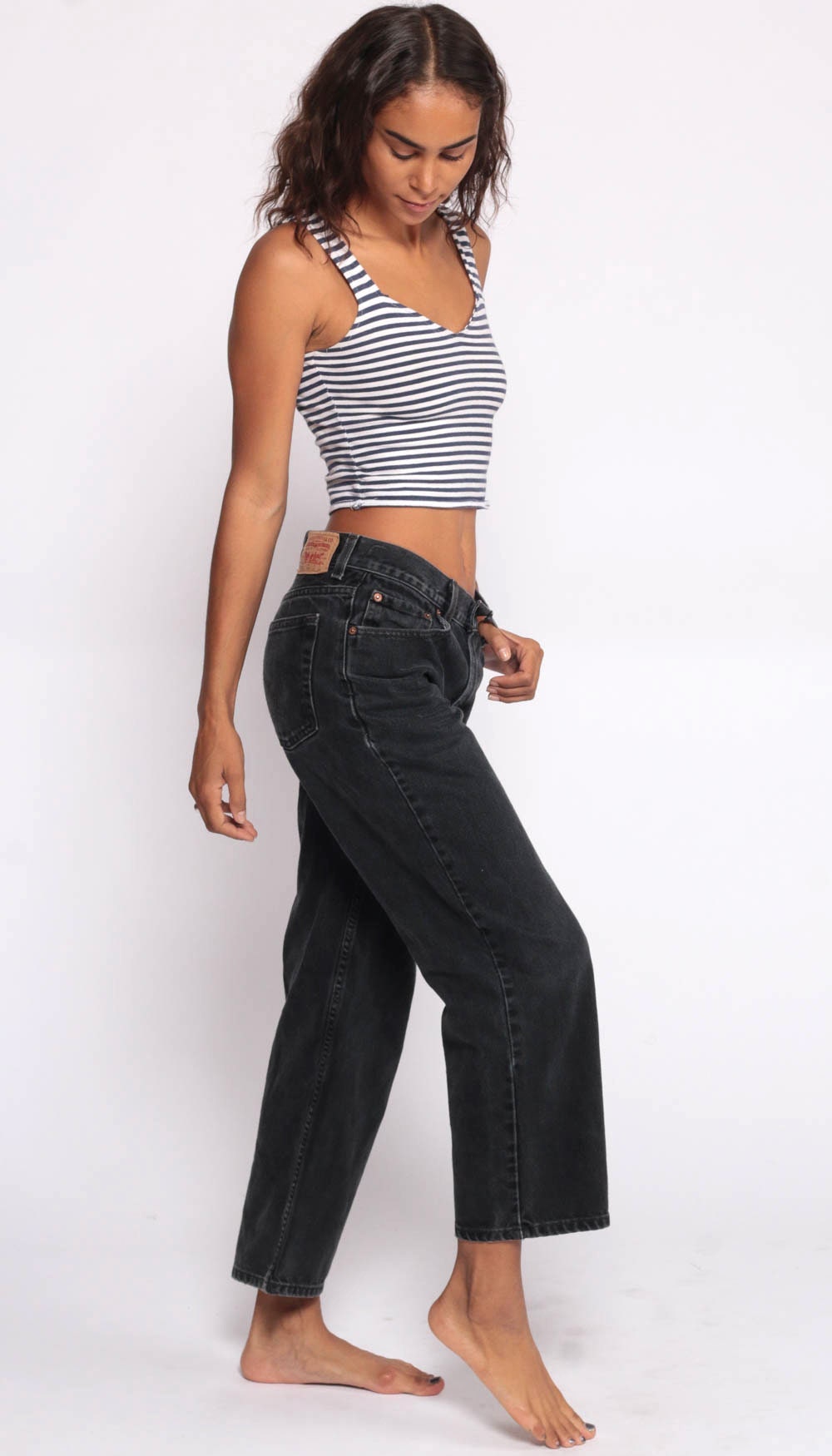 levis mom jeans black
