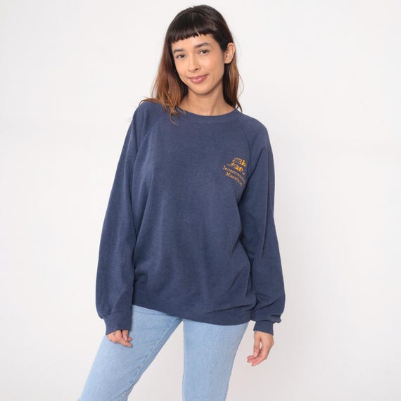 Big Sur Marathon Sweatshirt 90s Navy Blue Crew Neck Running Athletic Sport Vintage Hanes California Raglan Pullover Unisex Extra Large XL