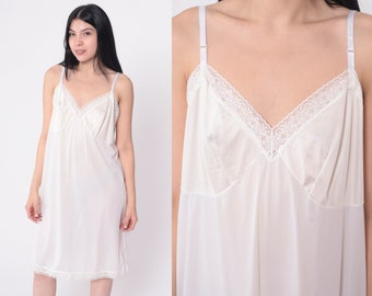 Vanity Fair Slip Dress 90s White Lace Slip V Neck Chemise Lingerie Vintage 1990s Nightgown Mini Full Slip Spaghetti Strap Extra Large xl 22