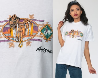 Arizona Cowboy Shirt Boot Southwest Shirt Graphic Tshirt T Shirt 90s Tshirt 80s Western Travel Southwestern Tucson Phoenix Small Medium