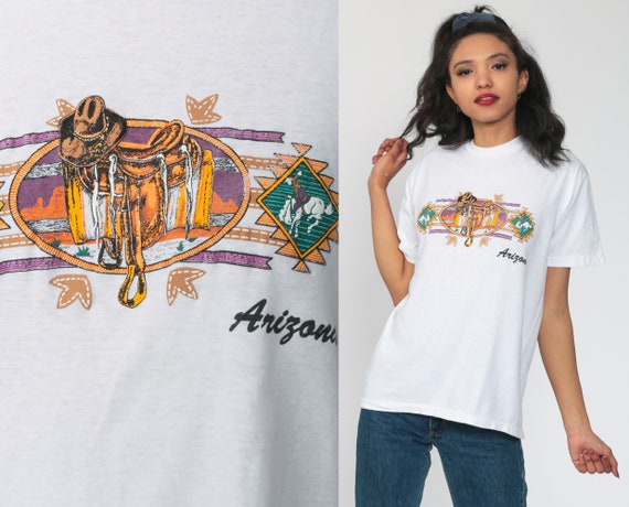 Arizona Cowboy Shirt Boot Southwest Shirt Graphic Tshirt T Shirt 90s Tshirt 80s Western Travel Southwestern Tucson Phoenix Small Medium