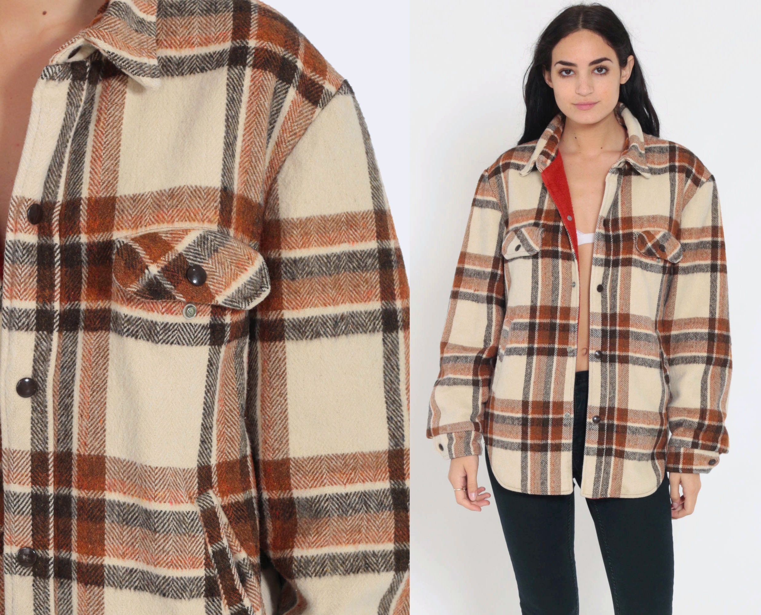 CPO Jacket Wool Flannel Plaid Shirt 70s 