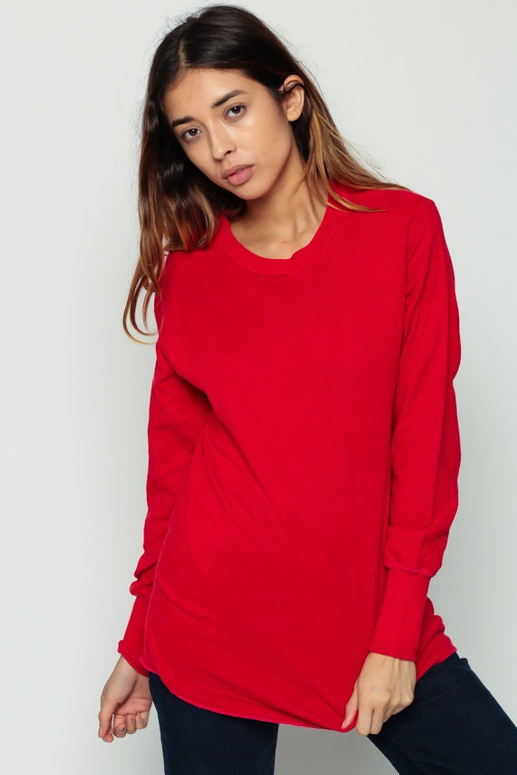 womens red thermal shirt