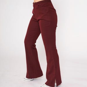70s Bell Bottoms Burgundy Flared Pants Hippie Flares Plain Bellbottom Boho High Waisted Rise Retro Trousers Bohemian Vintage 1970s Medium 29