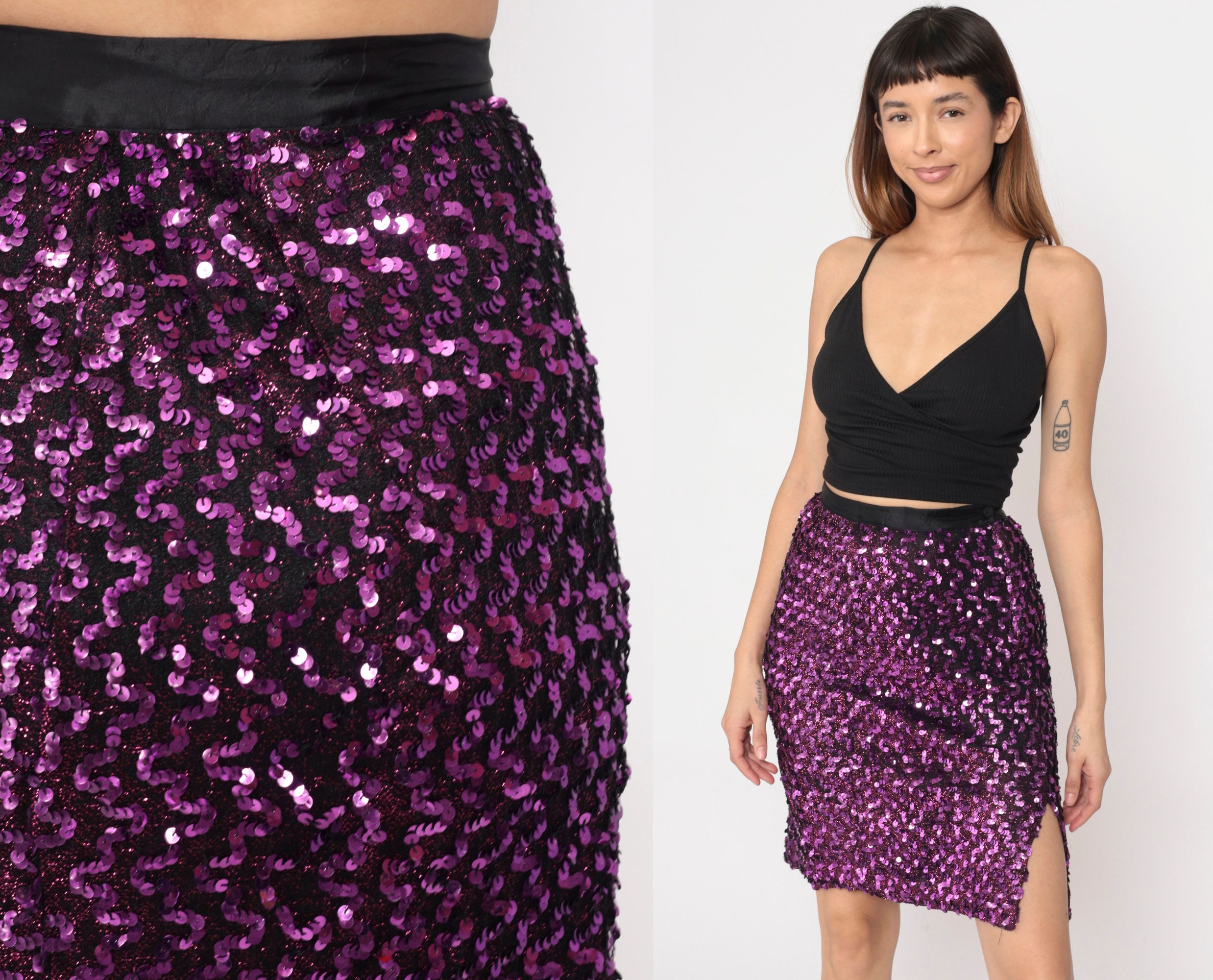 80s sequin top mini skirt